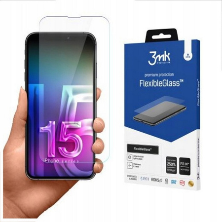 Szkło hybrydowe 3mk Flexible Glass elastyczna folia ochronna na ekran do Apple iPhone 15 Plus