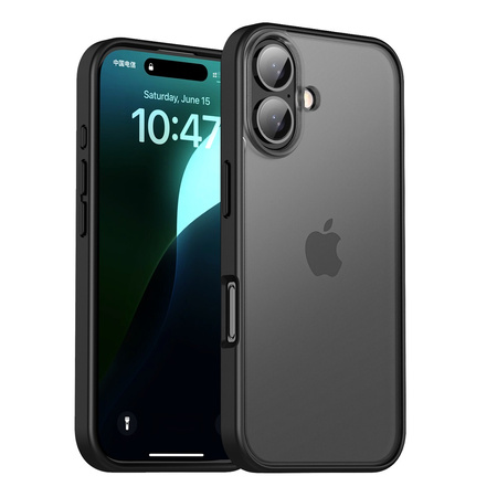 Etui D-Pro Matte Hybrid obudowa matowa do iPhone 16 (Czarny)