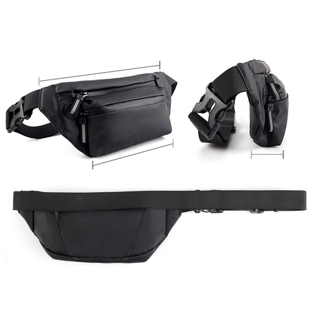 D-Pro Crossbody Fanny Pack saszetka biodrówka nerka sportowa torebka na pas (Ciemny zielony)