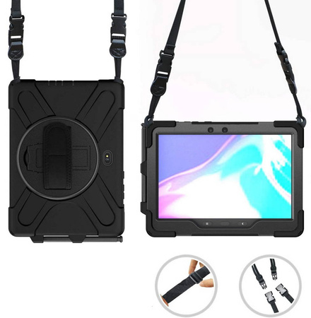 D-Pro 360 Armor Strap Case etui pancerne z uchwytem na rękę i paskiem na ramię do Samsung Galaxy Tab Active Pro 10.1 (T540/T545/T547) / Tab Active4 Pro (T630/T636/T638) 