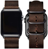 D-Pro Vintage Retro Leather Strap skórzany pasek do Apple Watch 1/2/3/4/5/6/7/8/9/10/SE/Ultra 38/40/41/42mm (Dark Brown)