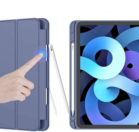 Etui D-Pro Smart Cover Case pokrowiec obudowa z klapką z uchwytem na rysik Apple Pencil / iPad Pro 11 2018 / Air 4 10.9" 2020 / Air 5 10.9" 2022 / Air 6 11" 2024 (Fioletowe)