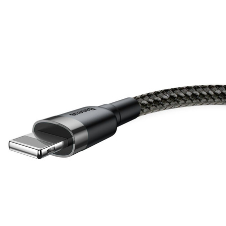 Kabel Baseus Cafule przewód mocny szybki nylonowy oplot USB-A do Lightning QC 3.0 200cm  (Czarny)