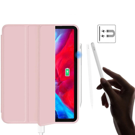 Etui D-Pro Smart Cover Case pokrowiec obudowa z klapką z uchwytem na rysik Apple Pencil / iPad Pro 11 2018/2020/2021/2022 (Różowe)