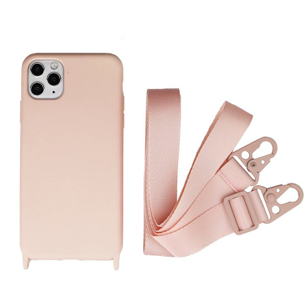 Etui D-Pro Crossbody XL obudowa pasek smycz zawieszka na ramię szyję iPhone X/XS (Różowe)