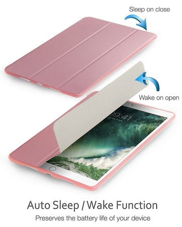 Etui D-Pro Smart Cover Case pokrowiec obudowa z klapką do Apple iPad Mini 1/2/3 (2012/2013/2014) (Różowy)