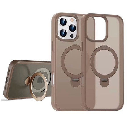 Etui D-Pro Matte MagSafe Stand Case obudowa magnetyczna matowa magnes stojak podstawka do Apple Phone 16 Pro Max (Brązowy złoty / Desert Titanium)