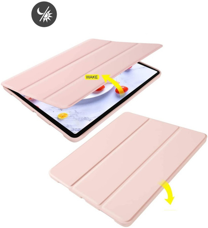 Etui D-Pro Smart Cover Case pokrowiec obudowa z klapką z uchwytem na rysik Apple Pencil / iPad Pro 11 2018/2020/2021/2022 (Różowe)