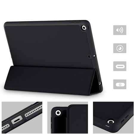 Etui D-Pro Smart Cover Case pokrowiec obudowa z klapką z uchwytem na rysik Apple Pencil / iPad Mini 4/5 (Czarne)