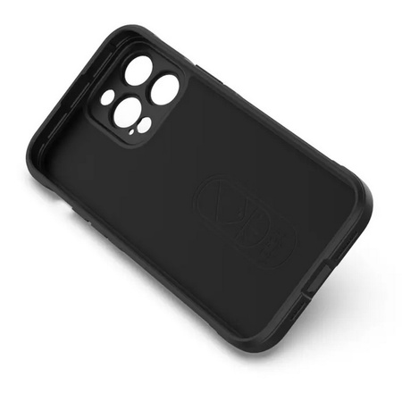 Etui D-Pro 3D Silicone Case Wrist Rope ze smyczą na nadgarstek - iPhone 15 (Czarny)