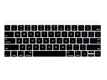 Nakładka osłona silikonowa na klawiaturę laptopa Apple MacBook 12 (A1534)/Pro 13 (A1708) (Layout USA) (Czarna)