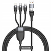 Kabel Baseus USB/USB-C do USB-C/Lightning/MicroUSB 100W 120cm (Czarny)