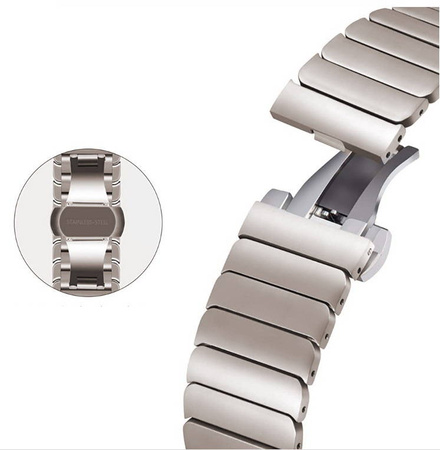 Pasek bransoleta stalowa Steel Link do Apple Watch 1/2/3/4/5/6/7/8/9/SE/Ultra 42/44/45/49mm (Tytanowy)