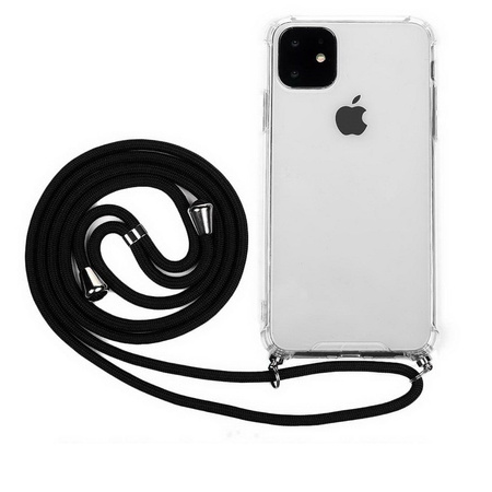 Etui D-Pro Crossbody TPU etui na sznurku z paskiem na ramię do iPhone 13 Pro Max (Czarne)