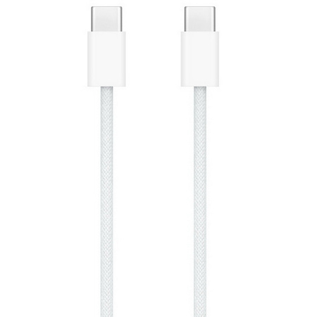 Kabel przewód USB-C do USB-C Type-C do szybkiego ładowania PD 60W nylonowy oplot do Apple iPad mini/Air/Pro iPhone 15/16/Pro/Plus/Max 100cm 1m  (Biały)