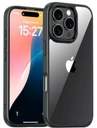 Etui D-Pro Crystal Hybrid obudowa hybrydowa mocna z czarną ramką do iPhone 16 Pro (Przezroczysty/Czarny)