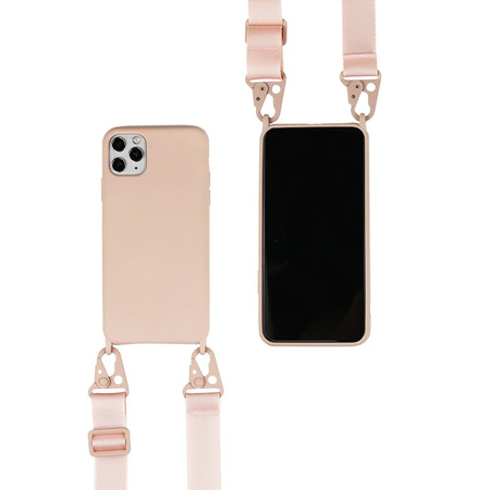 Etui D-Pro Crossbody XL obudowa pasek smycz zawieszka na ramię szyję iPhone 6/6S/7/8/SE 2020/2022 (Pink)