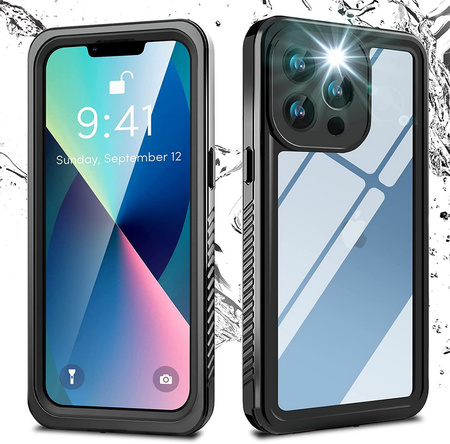 Etui D-Pro 360° Waterproof Case IP68 obudowa wodoodporna wodoszczelna pancerna do iPhone 14 Pro Max (Czarny)