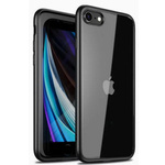 Etui D-Pro Crystal Hybrid obudowa hybrydowa mocna z czarną ramką do iPhone 7/8/SE 2020/2022 (Przezroczysty/Czarny)