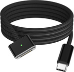 Kabel przewód zasilający magnetyczny 140W USB-C MagSafe3 do ładowania Apple MacBook Pro 14/16 Air 13/15 M2 M3 M4 200cm 2m (HQ) (Czarny)