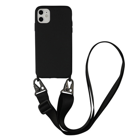 Etui D-Pro Crossbody XL obudowa pasek smycz zawieszka na ramię szyję iPhone 13 Pro Max (Czarny)