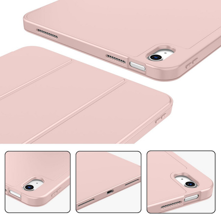 Etui D-Pro Smart Cover Case pokrowiec obudowa z klapką z uchwytem na rysik Apple Pencil / iPad Mini 6/7 (2021/2024) (Różowy)