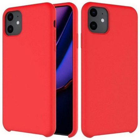 Etui D-Pro Liquid Silicone Case obudowa z mikrofibrą do iPhone 11 Pro Max (Czerwony)