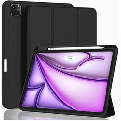 Etui D-Pro Smart Cover Case pokrowiec obudowa z klapką z uchwytem na rysiki  iPad Pro 13 M4 7 Gen. 2024 (Czarny)