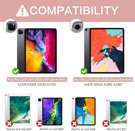 Etui D-Pro Smart Cover Case pokrowiec obudowa z klapką z uchwytem na rysik Apple Pencil / iPad Pro 12.9 2018/2020/2021 (Fioletowe)