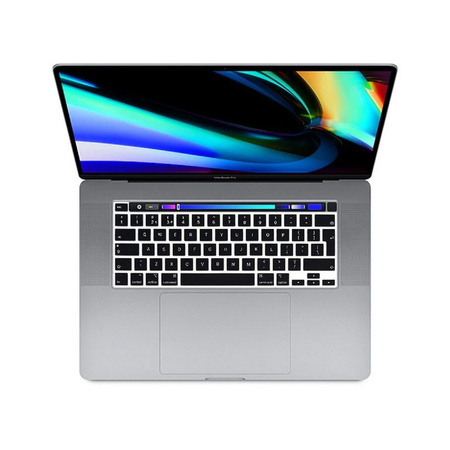 Nakładka osłona silikonowa na klawiaturę laptopa Apple MacBook Pro 13 (A2251/A2289/A2338) / Pro 16 (A2141) (Layout EU PL) (Czarna)