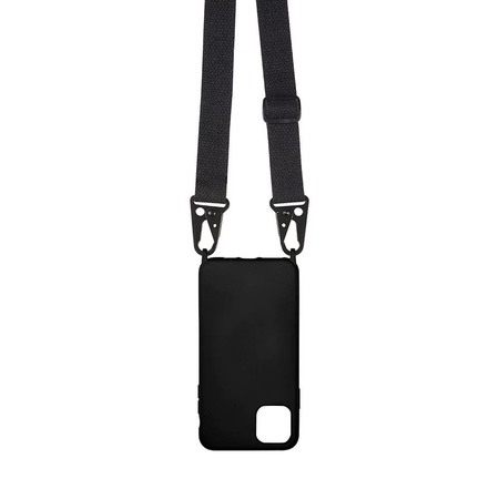 Etui D-Pro Crossbody XL obudowa pasek smycz zawieszka na ramię szyję iPhone 12 mini/13 Mini (Czarny)