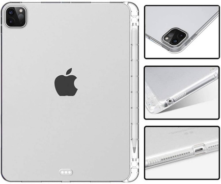 Etui silikonowe TPU z miejscem na rysik do iPad Pro 2018/2020/2021/2022 (Clear)