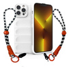 D-Pro 3D Silicone Case Wrist Rope etui ze smyczą na nadgarstek - iPhone 15 Plus (White)