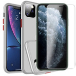 Etui EverTech Contrast hybrydowa obudowa matowa + szkło hartowane do Apple iPhone 11 Pro Max (Biały)