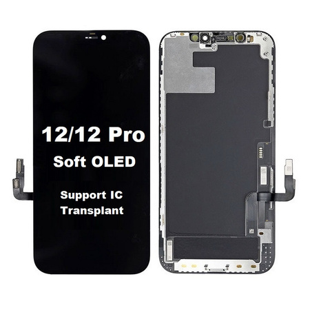 Wyświetlacz LCD ekran dotyk digitizer do Apple iPhone 12/12 Pro (Soft OLED) (Wymienny IC)