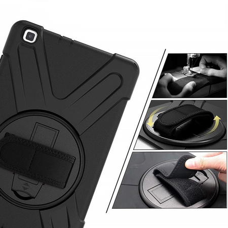 D-Pro 360 Armor Strap Case etui pancerne z uchwytem na rękę i paskiem na ramię Samsung Galaxy Tab A 8.0 T290/T295 2019