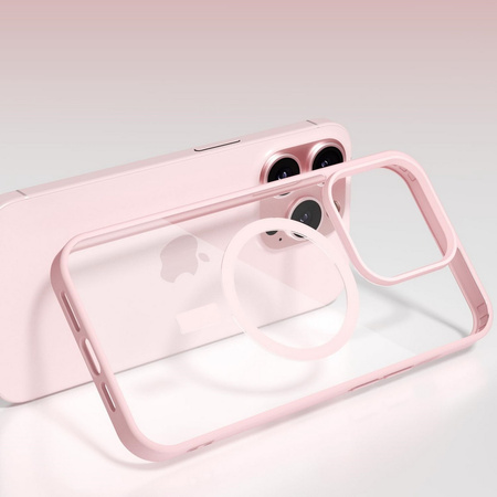 Etui obudowa magnetyczna Clear Hybrid Case V2 do MagSafe iPhone 15 Pro (Różowy)