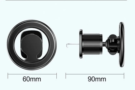 NOX AluMag MV22 uchwyt samochodowy magnetyczny do auta samochodu do kratki nawiewu do iPhone MagSafe (Srebrny)