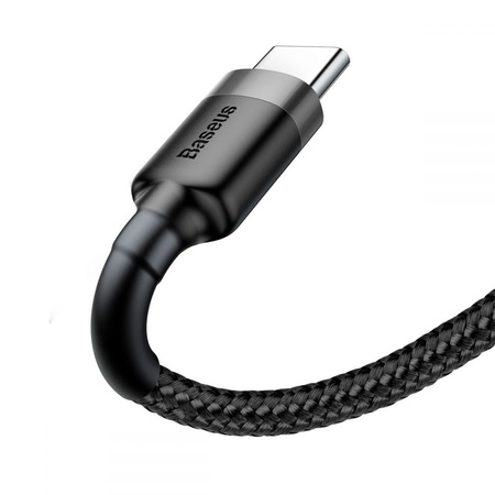 Kabel Baseus Cafule przewód mocny szybki nylonowy oplot USB-A do USB-C QC 3.0 200cm (Czarny)