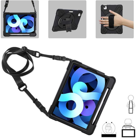 D-Pro 360 Armor Strap Case etui pancerne z uchwytem na rękę i paskiem na ramię iPad Pro 12.9 (2018/2020/2021/2022)