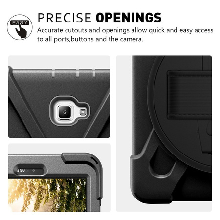 D-Pro 360 Armor Strap Case etui pancerne z uchwytem na rękę i paskiem na ramię Samsung Galaxy Tab A 10.1 T580/585/587 (Black)