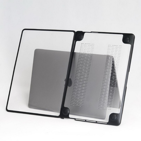 Hard Case TPU+PC etui obudowa MacBook Air 15 A2941 2023 (Matte Clear+Black Edge)