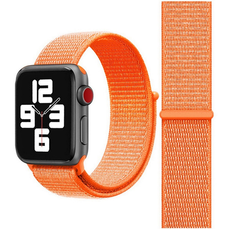 Pasek nylonowy opaska sportowa do Apple Watch 1/2/3/4/5/6/7/8/9/SE/Ultra 42/44/45/49mm (Pomarańczowy)