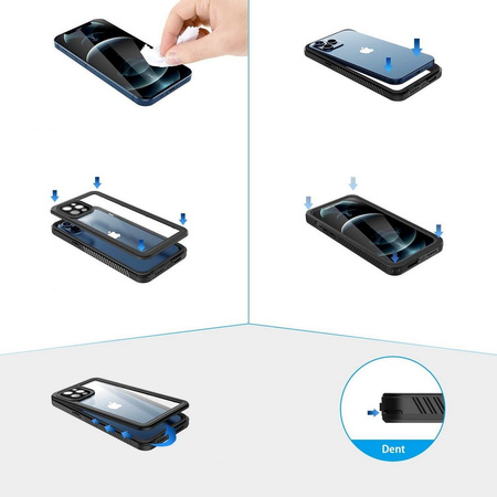 Etui D-Pro 360° Waterproof Case IP68 obudowa wodoodporna wodoszczelna pancerna do Samsung Galaxy S21 FE (Czarny)