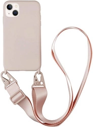 Etui D-Pro Crossbody XL obudowa pasek smycz zawieszka na ramię szyję iPhone 14/15 Plus (Różowy)