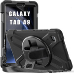 D-Pro 360 Armor Strap Case etui pancerne z uchwytem na rękę i paskiem na ramię do Samsung Galaxy Tab A9 8.7" (X110/X115) (Czarne)