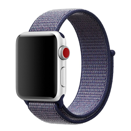 Pasek nylonowy opaska sportowa do Apple Watch 1/2/3/4/5/6/7/8/9/SE/Ultra 42/44/45/49mm (Fioletowy)