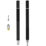 D-Pro Stylus Touch Pen rysik do ekranów dotykowych smartfon tablet 3w1 Stylus + Fiber Tip + Długopis (Czarny)