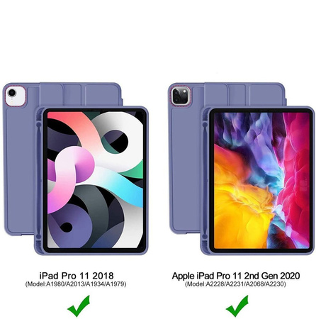 Etui D-Pro Smart Cover Case pokrowiec obudowa z klapką z uchwytem na rysik Apple Pencil / iPad Pro 11 2020/2021/2022 (Fioletowe)