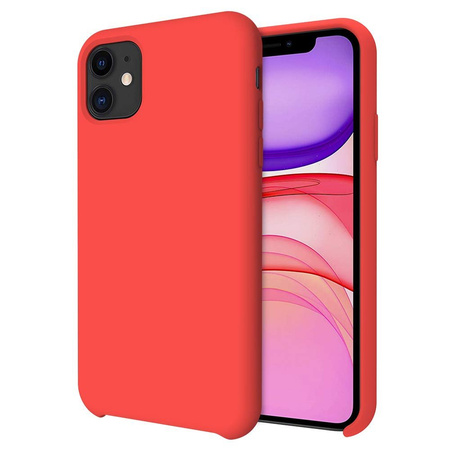 Etui D-Pro Liquid Silicone Case obudowa z mikrofibrą do iPhone 11 Pro Max (Czerwony)